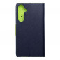 Peňaženkové puzdro Fancy Book na Samsung Galaxy A55 Námornícka modrá / Limetkovo zelený