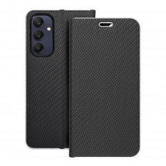 Peňaženkové puzdro LUNA Book Carbon na Samsung Galaxy A25 5G Uhlíkové vlákno, Elegant Čierny