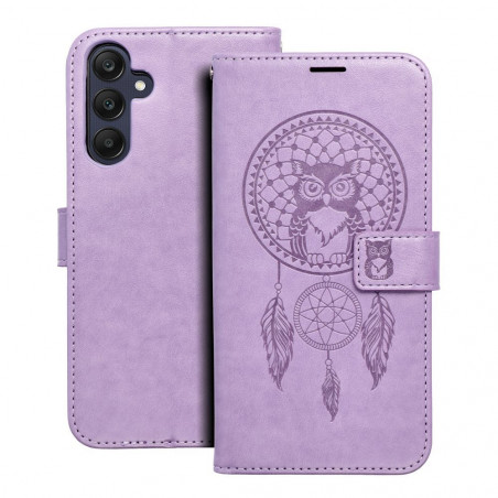 Peňaženkové puzdro MEZZO Book na Samsung Galaxy A25 5G Lapač snov Fialový (Purple)