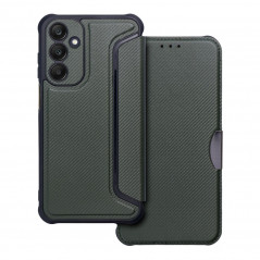 Peňaženkové puzdro Razor Book na Samsung Galaxy A25 5G Uhlíkové vlákno, Karbónový vzor  Tmavo zelený
