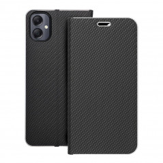 Peňaženkové puzdro LUNA Book Carbon na Samsung Galaxy A05 Uhlíkové vlákno, Elegant Čierny