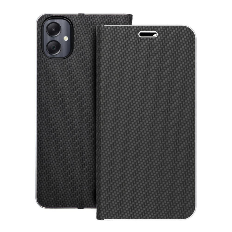Peňaženkové puzdro LUNA Book Carbon na Samsung Galaxy A05 Uhlíkové vlákno, Elegant  Čierny