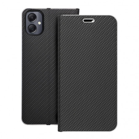 Peňaženkové puzdro LUNA Book Carbon na Samsung Galaxy A05 Uhlíkové vlákno, Elegant Čierny