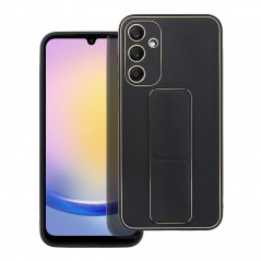 Kryt LEATHER Case Kickstand na Samsung Galaxy A25 5G Čierny