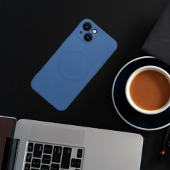 Kryt Silicone Mag Cover na Samsung Galaxy S24 PLUS MagSAFE Modrý