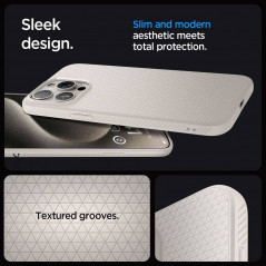 Kryt Spigen  Liquid Air na Apple iPhone 15 Pro Max Prirodzená titánová
