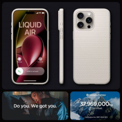 Kryt Spigen  Liquid Air na Apple iPhone 15 Pro Max Prirodzená titánová