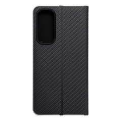 Peňaženkové puzdro LUNA Book Carbon na Samsung Galaxy A55 Uhlíkové vlákno, Elegant  Čierny