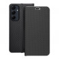 Peňaženkové puzdro LUNA Book Carbon na Samsung Galaxy A55 Uhlíkové vlákno, Elegant  Čierny