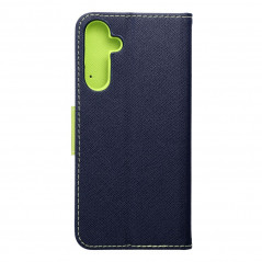 Peňaženkové puzdro Fancy Book na Samsung Galaxy A25 5G Námornícka modrá / Limetkovo zelený