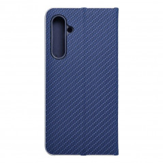 Peňaženkové puzdro LUNA Book Carbon na Samsung Galaxy S23 FE Uhlíkové vlákno, Elegant  Modrý