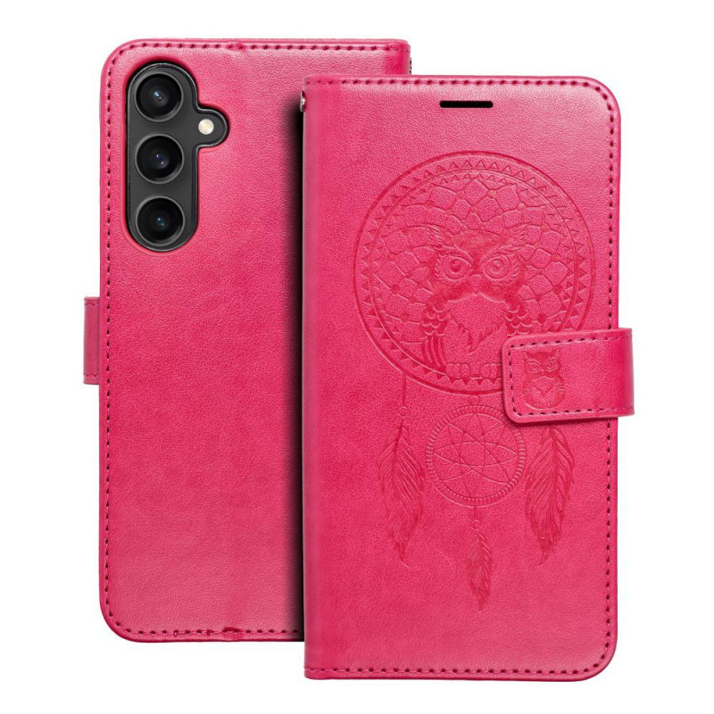 Peňaženkové puzdro MEZZO Book na Samsung Galaxy S23 FE Lapač snov  Purpurový