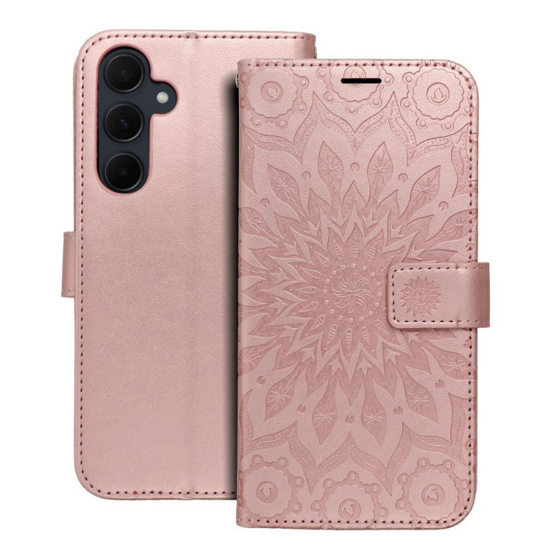 Peňaženkové puzdro MEZZO Book na Samsung Galaxy A35 Mandala  Ružovo-zlatý
