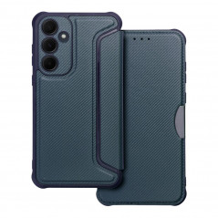 Peňaženkové puzdro Razor Book na Samsung Galaxy A35 Uhlíkové vlákno, Karbónový vzor  Modrý