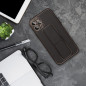 Kryt LEATHER Case Kickstand na Samsung Galaxy A05 Čierny