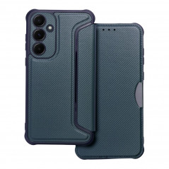 Peňaženkové puzdro Razor Book na Samsung Galaxy A55 Uhlíkové vlákno, Karbónový vzor  Modrý