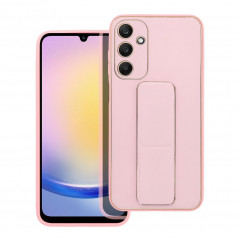 Kryt LEATHER Case Kickstand na Samsung Galaxy A25 5G Ružový