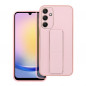 Kryt LEATHER Case Kickstand na Samsung Galaxy A25 5G Ružový