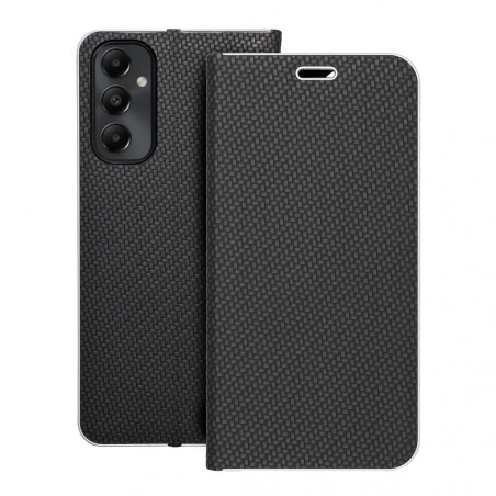 Peňaženkové puzdro LUNA Book Carbon na Samsung Galaxy A05s Uhlíkové vlákno, Elegant  Čierny