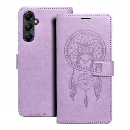 Peňaženkové puzdro MEZZO Book na Samsung Galaxy A05s Lapač snov Fialový (Purple)