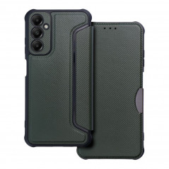 Peňaženkové puzdro Razor Book na Samsung Galaxy A05s Uhlíkové vlákno, Karbónový vzor  Tmavo zelený