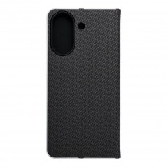 Peňaženkové puzdro LUNA Book Carbon na XIAOMI Redmi 13C Uhlíkové vlákno, Elegant  Čierny