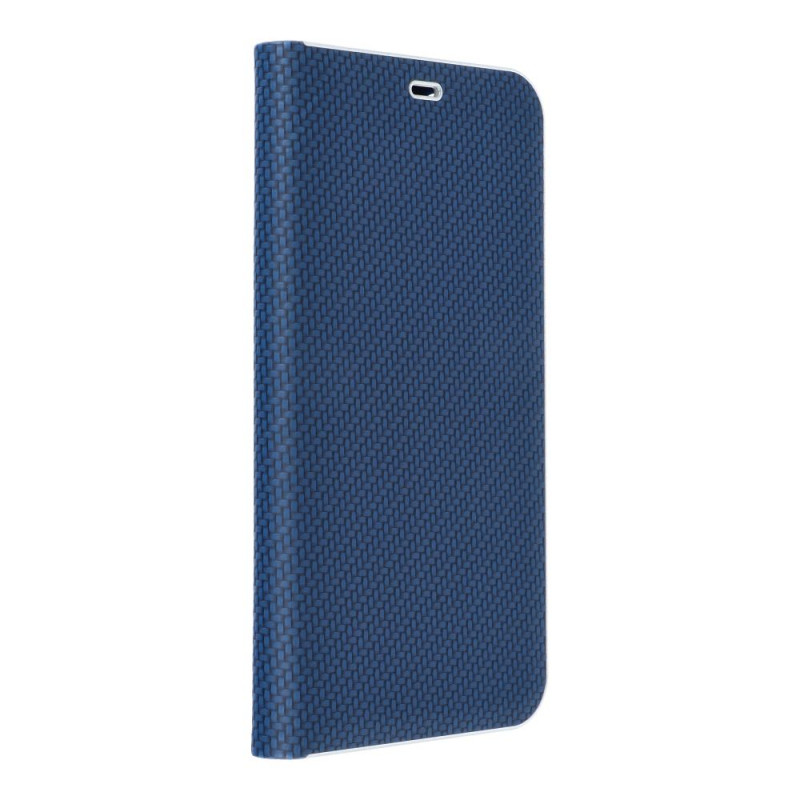Peňaženkové puzdro LUNA Book Carbon na XIAOMI Redmi 13C Uhlíkové vlákno, Elegant  Modrý