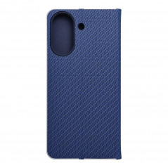 Peňaženkové puzdro LUNA Book Carbon na XIAOMI Redmi 13C Uhlíkové vlákno, Elegant  Modrý