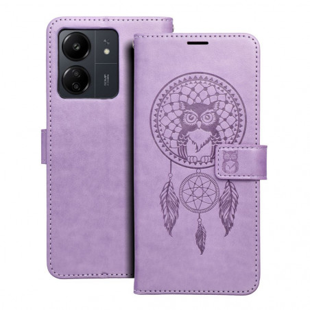 Peňaženkové puzdro MEZZO Book na XIAOMI Redmi 13C Lapač snov Fialový (Purple)