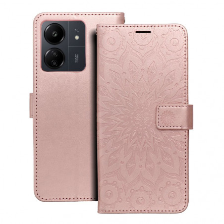 Peňaženkové puzdro MEZZO Book na XIAOMI Redmi 13C Mandala Ružovo-zlatý