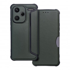 Peňaženkové puzdro Razor Book na XIAOMI Redmi Note 13 Pro Plus 5G Uhlíkové vlákno, Karbónový vzor  Tmavo zelený
