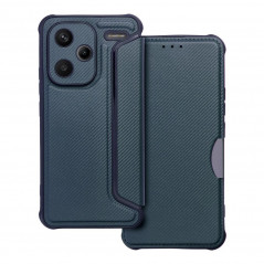 Peňaženkové puzdro Razor Book na XIAOMI Redmi Note 13 Pro Plus 5G Uhlíkové vlákno, Karbónový vzor  Modrý