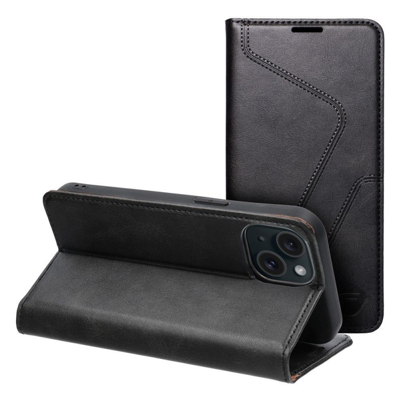 Peňaženkové puzdro Forcell F-PROTECT RFID Blocker Book na Apple iPhone 15 Elegant  Čierny