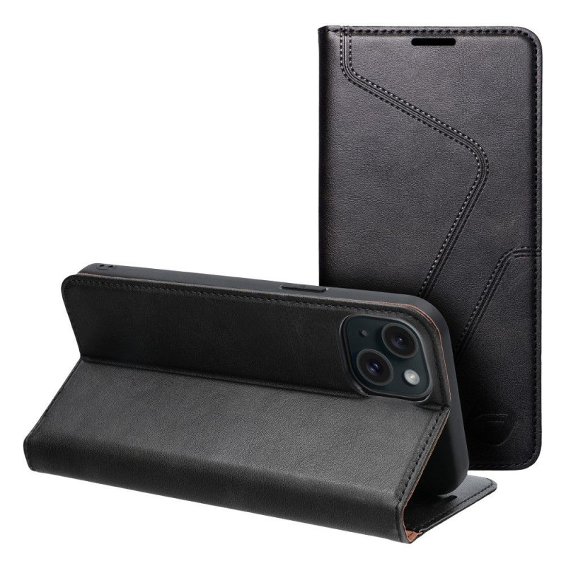 Peňaženkové puzdro Forcell F-PROTECT RFID Blocker Book na Apple iPhone 15 Plus Elegant  Čierny