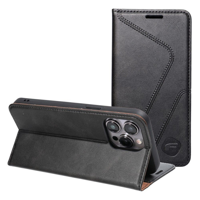 Peňaženkové puzdro Forcell F-PROTECT RFID Blocker Book na Apple iPhone 14 Elegant  Čierny