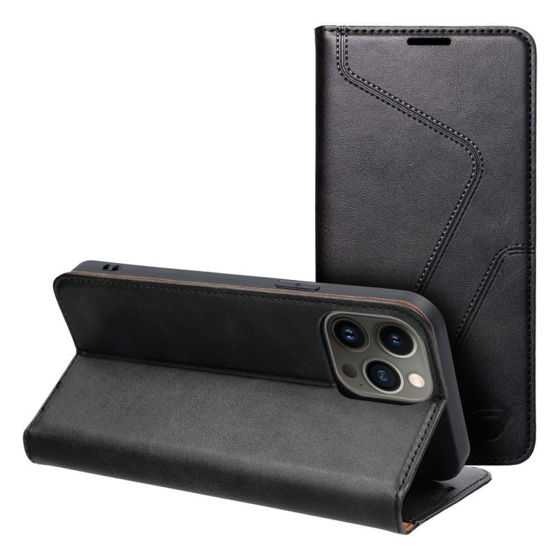 Peňaženkové puzdro Forcell F-PROTECT RFID Blocker Book na Apple iPhone 13 Pro Max Elegant  Čierny