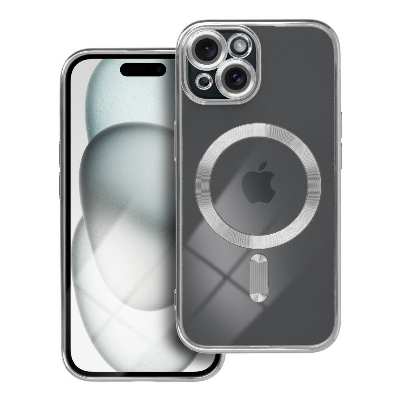 Kryt Electro Mag na Apple iPhone 15 MagSAFE  Strieborný