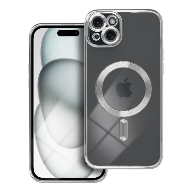 Kryt Electro Mag na Apple iPhone 15 Plus MagSAFE  Strieborný