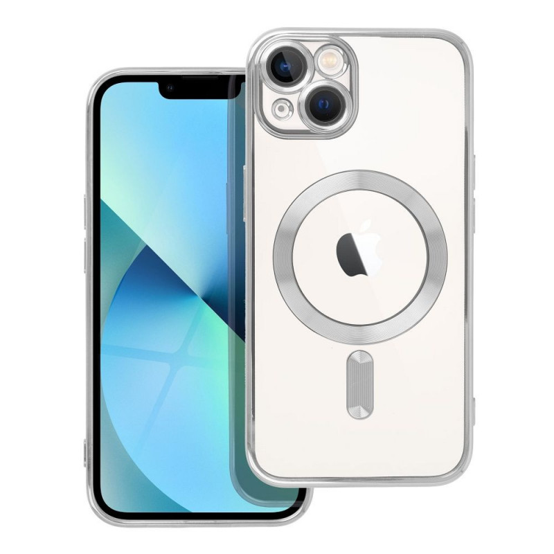 Kryt Electro Mag na Apple iPhone 13 MagSAFE  Strieborný