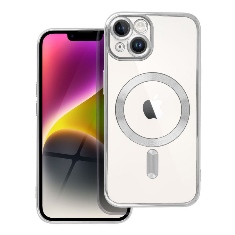 Kryt Electro Mag na Apple iPhone 14 MagSAFE  Strieborný