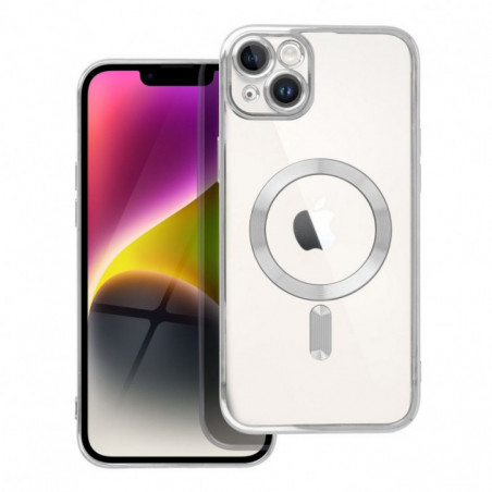 Kryt Electro Mag na Apple iPhone 14 Plus MagSAFE Strieborný