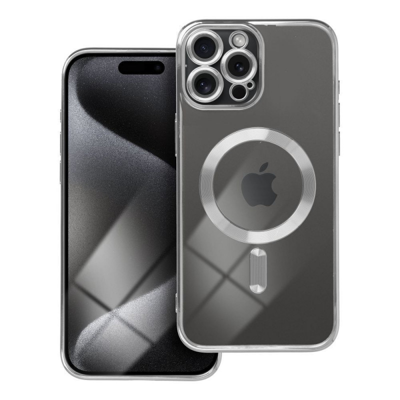 Kryt Electro Mag na Apple iPhone 15 Pro Max MagSAFE  Strieborný