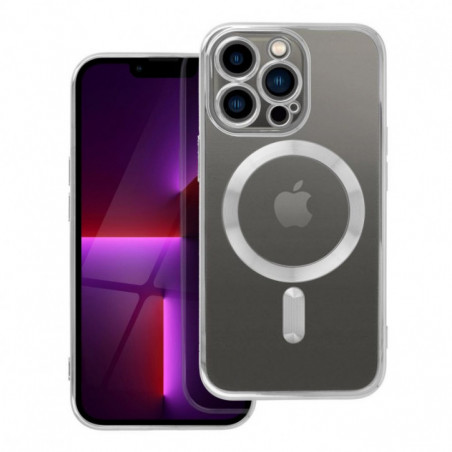 Kryt Electro Mag na Apple iPhone 13 Pro MagSAFE Strieborný