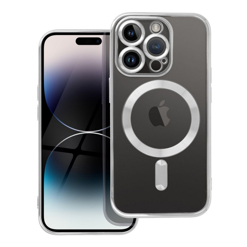 Kryt Electro Mag na Apple iPhone 14 Pro MagSAFE  Strieborný