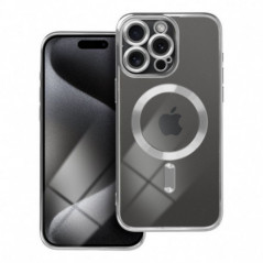 Kryt Electro Mag na Apple iPhone 15 Pro MagSAFE  Strieborný