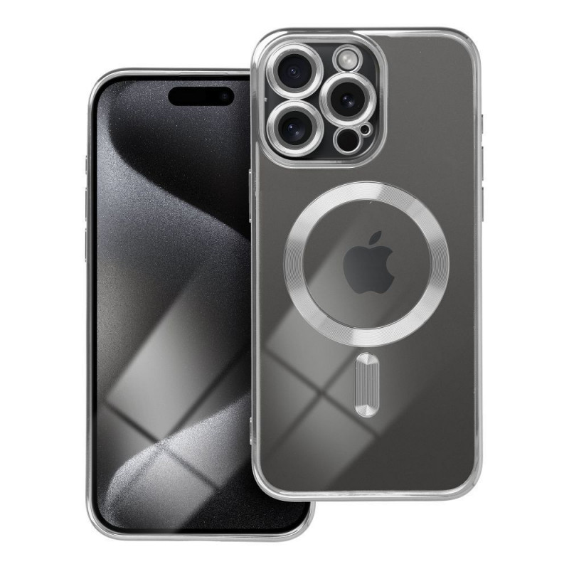 Kryt Electro Mag na Apple iPhone 15 Pro MagSAFE  Strieborný