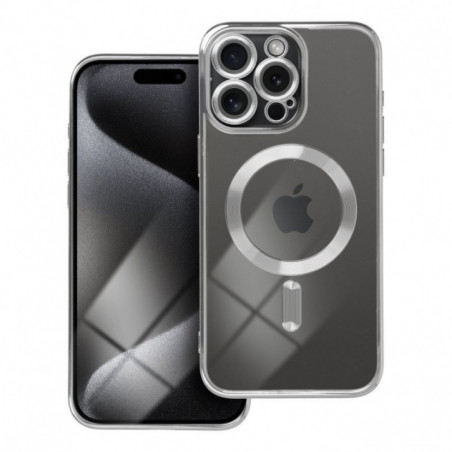 Kryt Electro Mag na Apple iPhone 15 Pro MagSAFE  Strieborný