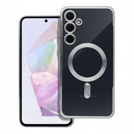 Kryt Electro Mag na Samsung Galaxy A35 MagSAFE  Strieborný
