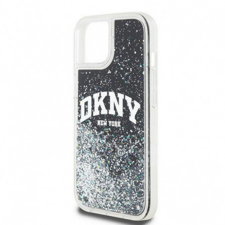 Kryt DKNY Liquid Glitters Arch Logo na Apple iPhone 12 Čierny
