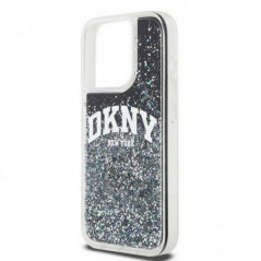 Kryt DKNY Liquid Glitters Arch Logo na Apple iPhone 13 Pro Čierny